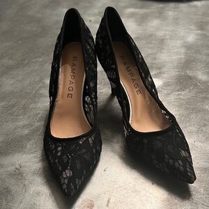 Rampage Black Lace Women's Shoes nwob